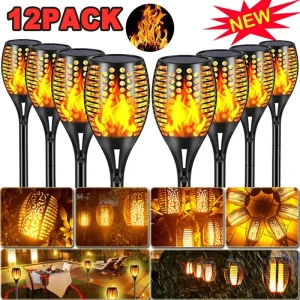 1-2-4-6-8-10-12Pcs-Solar-Flame-Torch-Light-Flickering-Light-Waterproof-Garden-Decoration