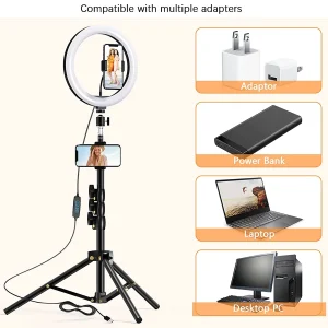 10-2-inch-Selfie-Ring-Light-with-Tripod-Stand-2-Phone-Holders-Dimmable-Led-Camera-Ringlight-1
