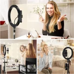 10-2-inch-Selfie-Ring-Light-with-Tripod-Stand-2-Phone-Holders-Dimmable-Led-Camera-Ringlight-5