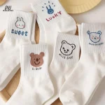 1Pair-Cartoon-Bear-Animal-Ins-Japanese-Cute-Spring-And-Summer-Mid-Tube-Socks-For-Women-5