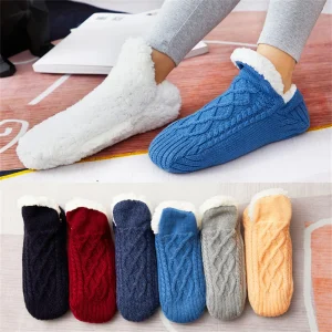 1pair-Size-35-39-Men-Home-Women-Overshoes-Non-slip-Soft-Thickening-Warm-Fuzzy-Fleece-Lined