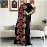 2022-New-Women-Muslim-Sequin-Embroidery-Long-Black-Lady-Clothes-Fashion-New-Arrival-African-Embroidery-Flower-4