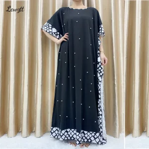 2023-New-Arrival-African-Women-s-Loose-Dress-Muslim-Large-Casual-Dress-Elastic-Fabric-Stitching-Pearl-1