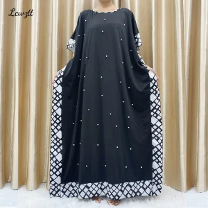 2023-New-Arrival-African-Women-s-Loose-Dress-Muslim-Large-Casual-Dress-Elastic-Fabric-Stitching-Pearl
