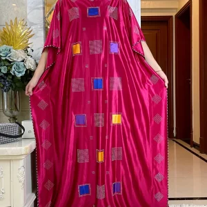 2023-New-Arrival-Summer-African-Abaya-Women-Dashiki-Flowers-Pattern-Good-Quality-Dress-Dubai-Turkey-Islamic