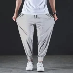 2023-Summer-Quick-drying-Ice-Silk-Casual-Pants-Male-Ultra-thin-Elastic-Nine-point-Pants-Loose-1