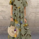 2023-ZANZEA-Bohemian-Holiday-Sundress-Summer-Women-Vintage-Floral-Printed-Short-Sleeve-Beach-Dress-Loose-Long-3