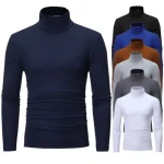 2023-new-Man-Thermal-Turtleneck-Casual-Sleepwear-Shirt-S-2XL-Sleeve-Long-Slim-Coat-5colors-Basic-3