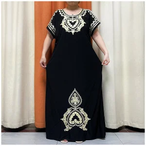 2024-Design-New-Arrival-Kaftan-Ice-Silk-Fabric-Embroidery-Process-Long-Loose-Dress-Muslim-African-Women-1