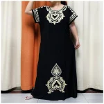 2024-Design-New-Arrival-Kaftan-Ice-Silk-Fabric-Embroidery-Process-Long-Loose-Dress-Muslim-African-Women-2
