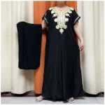 2024-Design-New-Arrival-Kaftan-Ice-Silk-Fabric-Embroidery-Process-Long-Loose-Dress-Muslim-African-Women-3