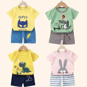 2PCS-Children-s-Sets-mother-Kids-Clothes-Boys-Girl-T-shirt-Shorts-Summer-Cotton-Short-sleeve-1