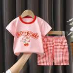 2PCS-Children-s-Sets-mother-Kids-Clothes-Boys-Girl-T-shirt-Shorts-Summer-Cotton-Short-sleeve-3