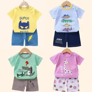 2PCS-Children-s-Sets-mother-Kids-Clothes-Boys-Girl-T-shirt-Shorts-Summer-Cotton-Short-sleeve