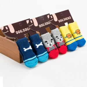 4Pcs-set-Funny-Knitted-Socks-for-Small-Dogs-Anti-Slip-Puppy-Socks-Pet-Paw-Protector-Booties