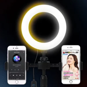 6inch-16CM-Dimmable-Ring-Light-Selfie-LED-Round-Lamps-USB-With-2-Phone-Holder-Stand-For-1