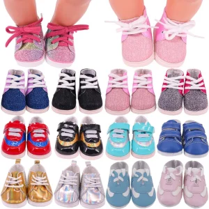 7-Cm-Lace-up-Sneakers-Doll-Clothes-Shoes-Accessories-For-18-inch-American-Doll-43-Cm