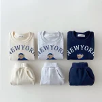 Baby-Boy-Girl-Clothing-Sets-Children-Bear-Pullover-Sweatshirts-Simple-Solid-Cotton-Sports-Pants-2pc-Kids-5