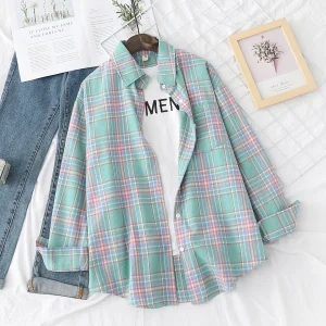 Brand-Casual-Women-s-Plaid-Shirt-2023-Autumn-New-Boutique-Ladies-Loose-Blouse-and-Tops-Female