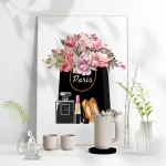 Brand-Perfume-Make-Up-Posters-Prints-High-Heels-Beauty-Fashion-Style-Wall-Art-Print-Lipstick-Flower
