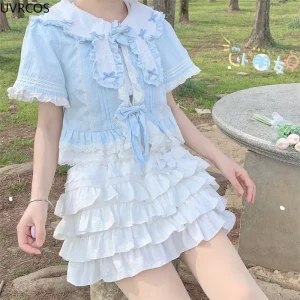 Japanese-Style-Kawaii-Lolita-Mini-Skirt-Women-Gothic-High-Waist-Ruffle-Tiered-Skirts-Sweet-Girly-Summer-1