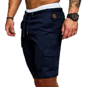Men-s-Shorts-Cargo-Shorts-Summer-Casual-Men-Solid-Color-Cargo-Short-Multi-Pockets-Drawstring-Fifth-1