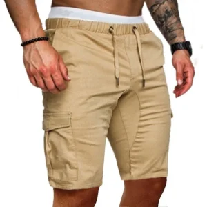 Men-s-Shorts-Cargo-Shorts-Summer-Casual-Men-Solid-Color-Cargo-Short-Multi-Pockets-Drawstring-Fifth