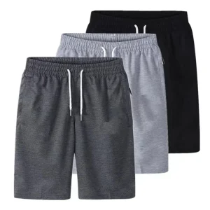 Mens-Sports-Pocket-Solid-Drawstring-Board-Trunk-Beach-Short-Pants-Shorts-Summer-Thin-Trousers-Zippered-Pocket