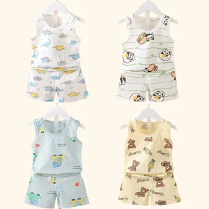 Mother-Kids-Clothes-Baby-Cotton-Print-Children-s-Clothing-T-shirt-Vest-Tops-Shorts-Sets-Boys-1