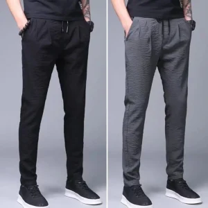 New-Summer-Solid-Color-Men-Legging-Loose-Casual-Thin-Straight-Sweatpants-Male-Sports-Drawstring-Harem-Pants-1