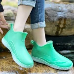 Rain-Boots-Women-Walking-Non-Slip-Waterproof-Ankle-Rainboots-Rubber-Ankle-Rain-Boots-Frosted-Outdoor-Rain-3