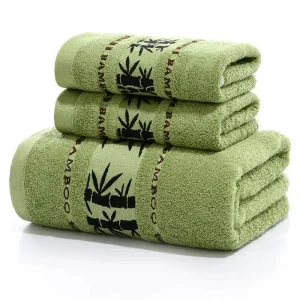 Set-of-3-Thicker-Bamboo-Green-Bath-Beach-Towel-Set-for-Adults-Face-Hand-Sport-Towels