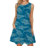 Vestidos-Dresses-Women-O-Neck-Blue-Cartoon-Printed-Sleeveless-Midi-Dresses-Fashionable-Spring-Summer-Elegant-Beach-4