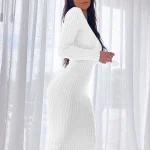 Women-Autumn-Solid-Ribbed-Maxi-Knitted-Dress-V-Neck-Sexy-Slim-Elastic-Basic-Long-Bodycon-Dress-3