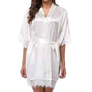 Women-Sexy-Silk-Satin-Lace-Border-Nightgown-Pajamas-Solid-Color-Smooth-Robe-Dress-Skin-friendly-Comfortable-1