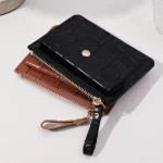 Women-Short-Hand-held-Wallet-Simple-PU-Leather-Multi-Slot-Zipper-Keychain-Small-Card-Bag-Holder-3