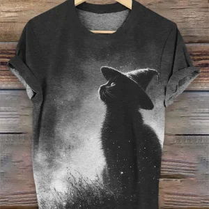 2024-Cat-Men-s-T-Shirt-3d-Print-Summer-Short-Sleeve-Daily-Men-s-Clothing-Street