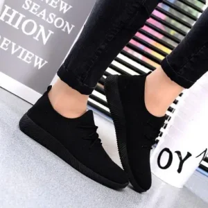 2024-Hot-Women-Sneakers-Platform-Shoes-Breathable-Summer-New-Casual-Lightweight-Shoes-Slip-on-Flats-Black