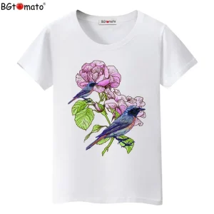 BGtomato-Beautiful-flowers-t-shirts-Hot-sale-brand-new-tops-short-sleeve-solid-color-casual-shirts-1
