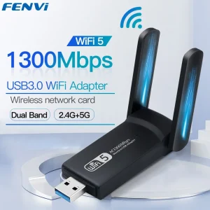FENVI-1300Mbps-USB-3-0-WiFi-Adapter-Dual-Band-2-4Ghz-5Ghz-Wireless-WiFi-Dongle-Antenna