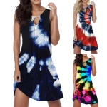 Fashion-Women-s-Straight-Dress-2024-Summer-Vacation-New-Multicolor-Abstract-Print-Hollow-Casual-Mini-Sleeveless-3