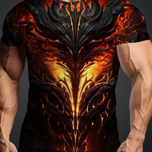 GYM-Fitness-T-shirt-Men-s-3D-Print-Retro-Flame-Graphic-T-shirt-Short-Sleeve-Tees-1