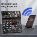HOT-DJ-Console-Mixer-Soundcard-with-Bluetooth-4-Channel-UHF-Wireless-Microphone-for-Studio-Recording-DJ-4