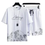 New-Shorts-Set-Sleeve-Drawstring-Pockets-Casual-Outfit-Mountain-Print-Loose-T-shirt-Loose-Shorts-Sport-3