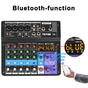 TEYUN-A6-Sound-Mixing-Console-6-Channels-Bluetooth-Mobile-USB-Record-Computer-Playback-48v-Phanton-Power