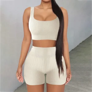 Two-piece-Set-Ins-Seamless-Knitting-Sexy-Gym-Sport-Workout-Running-Sports-Short-Bra-Yoga-Suit