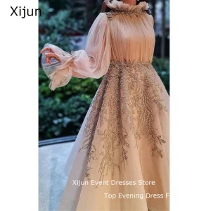 Xijun-Luxury-Dubai-Champagne-Muslim-Midi-Evening-Dress-Women-Wedding-Long-Sleeves-Arabic-Formal-Gowns-Ankle